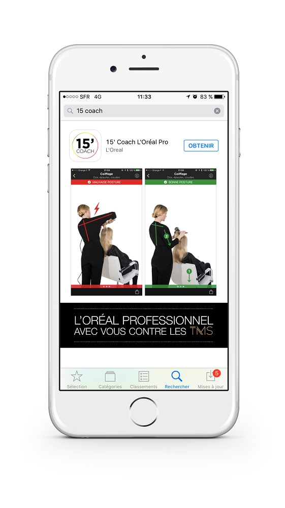 L’Oreal Professionnel lance une application pour lutter contre les TMS